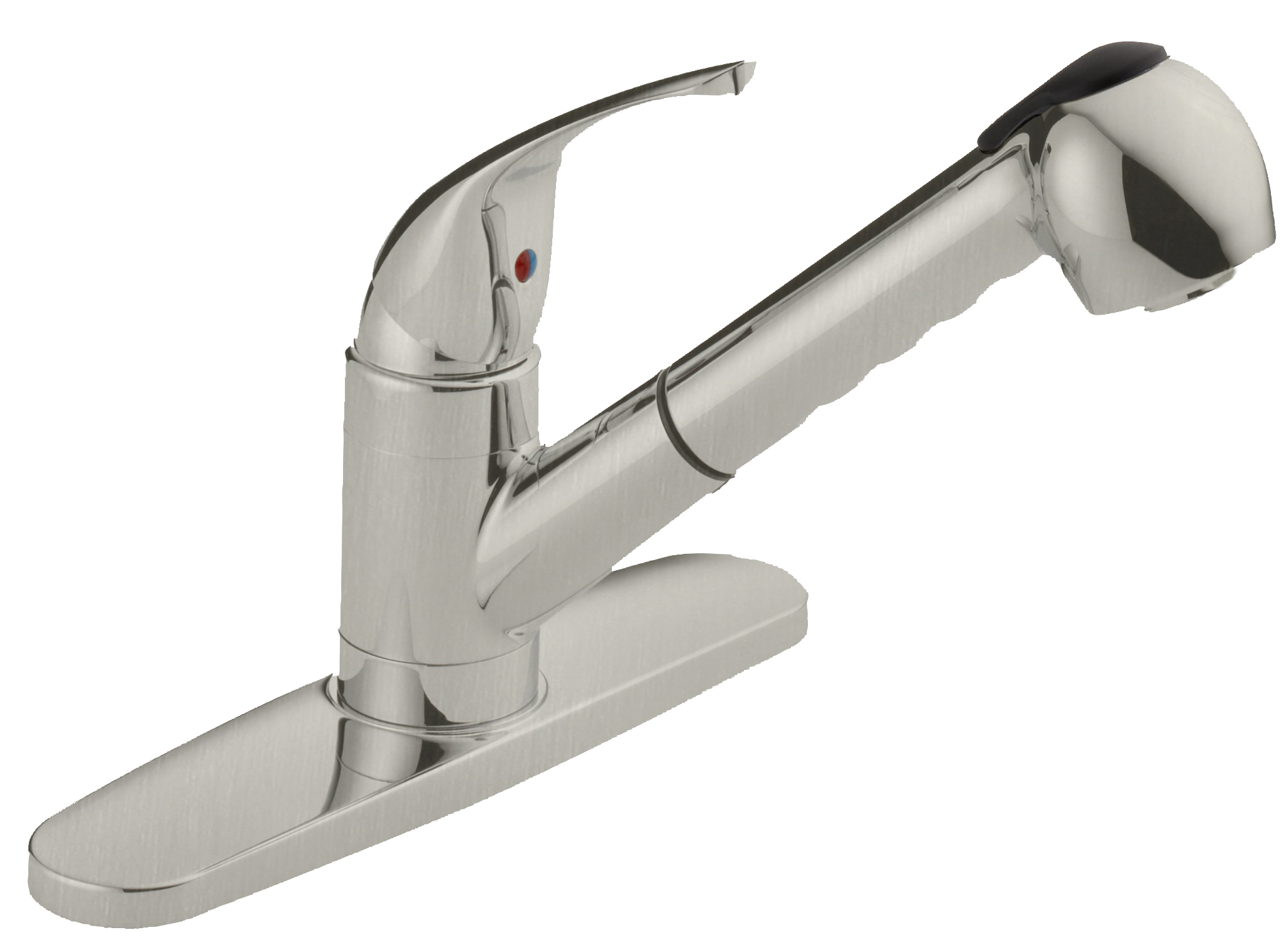 Westbrass Single Handle Pull-out Spray Kitchen Faucet in Stainless Steel