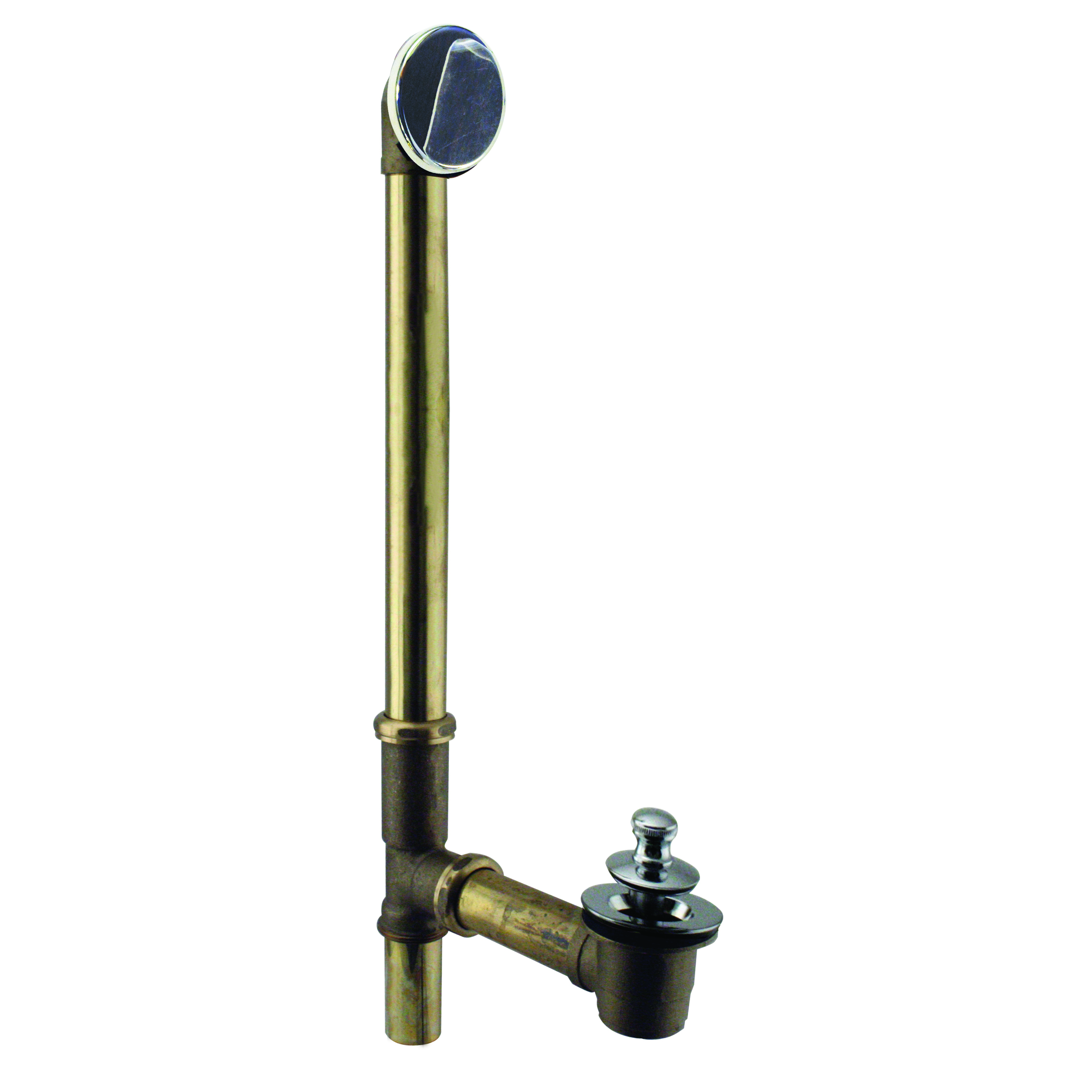 Illusionary Lift & Turn Bath Waste & Overflow with 17 gauge Brass Tubes and Cast Brass Tee and Elbows